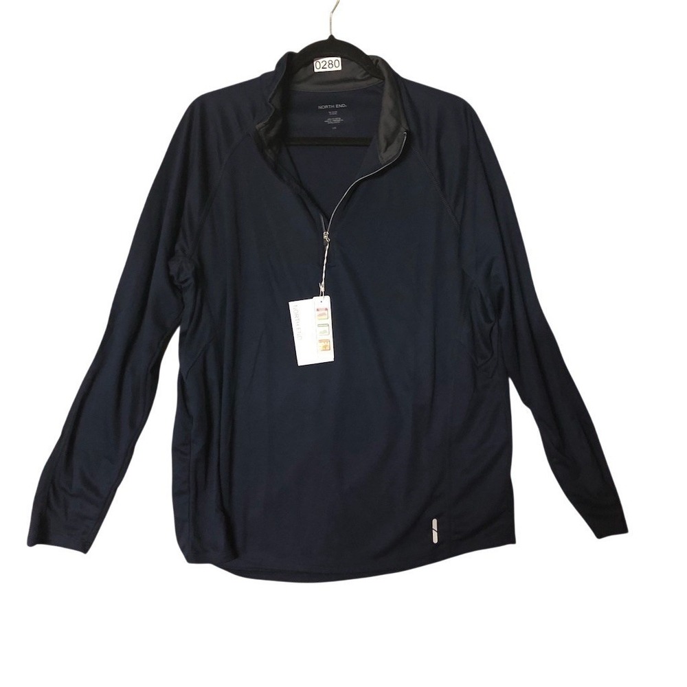 North End Mens Size L Navy Blue 1/4 Zip Pullover Lightweight NEW‎
